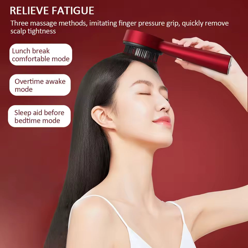 Electric Scalp Massager - 3-in-1 Red Light Therapy & Oil