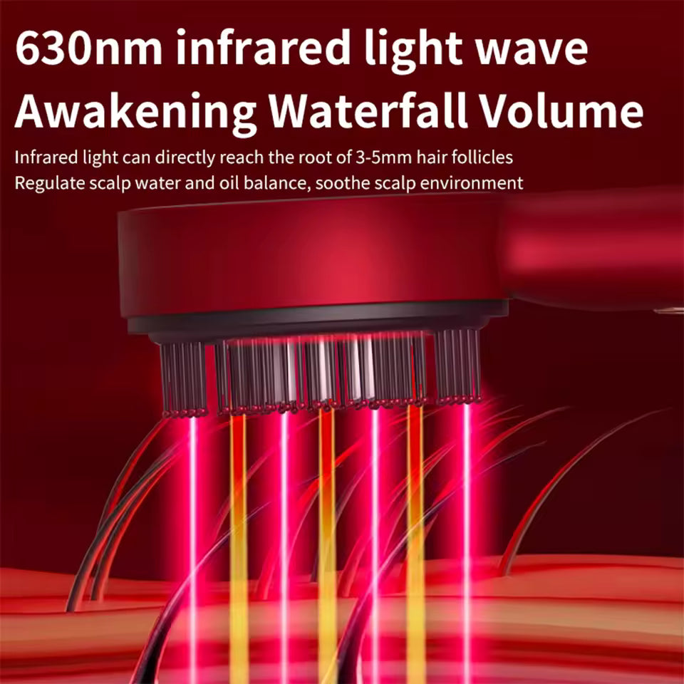 Electric Scalp Massager - 3-in-1 Red Light Therapy & Oil